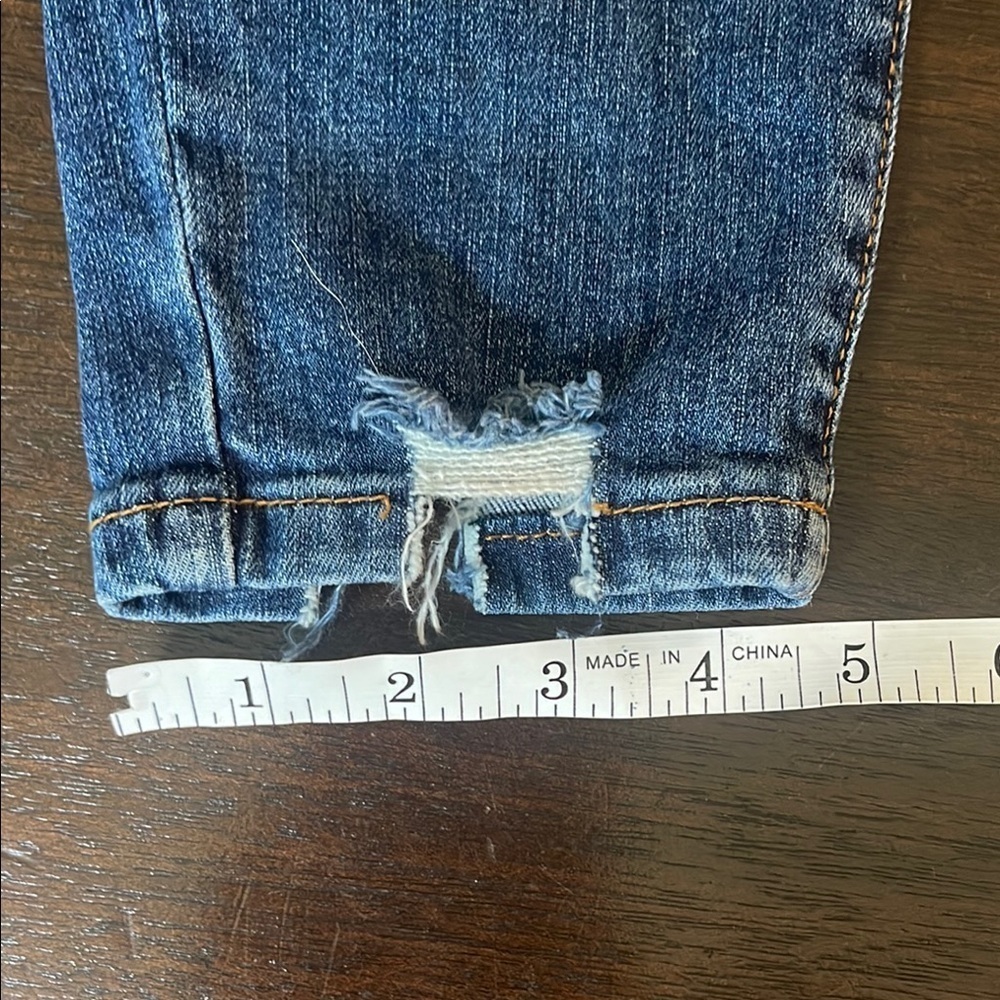 KanCan Ripped Medium-Dark Blue 7/27 Shark Bite Distressed Skinny Jeans - Picture 10 of 11